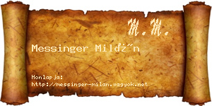 Messinger Milán névjegykártya